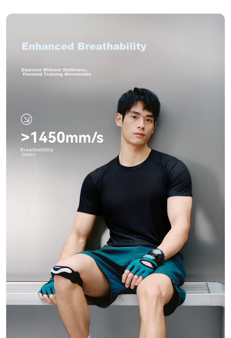 JD Jingzao Spring Summer Men's Fitness Series Sports Short Sleeve Quick-Dry Ice Silk Stretch T-Shirt Running Shirt Slate Gray 3XL 13
