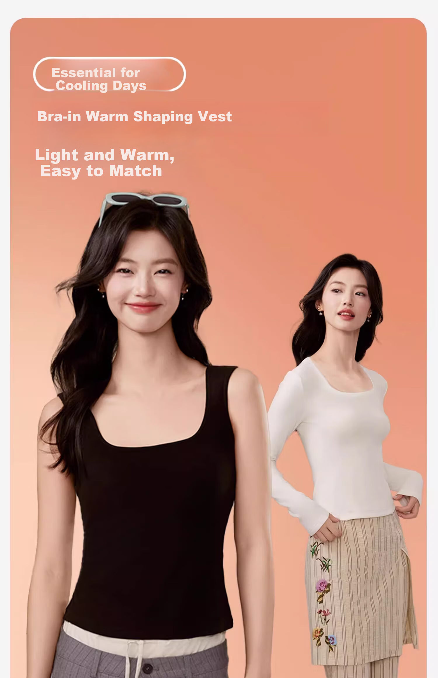 NEIYIN Women's Warm Vest with Chest Pad, Sleeveless Camisole, Fleece-Lined, Autumn and Winter New Style, Wearable Outerwear and Inner Layer 1