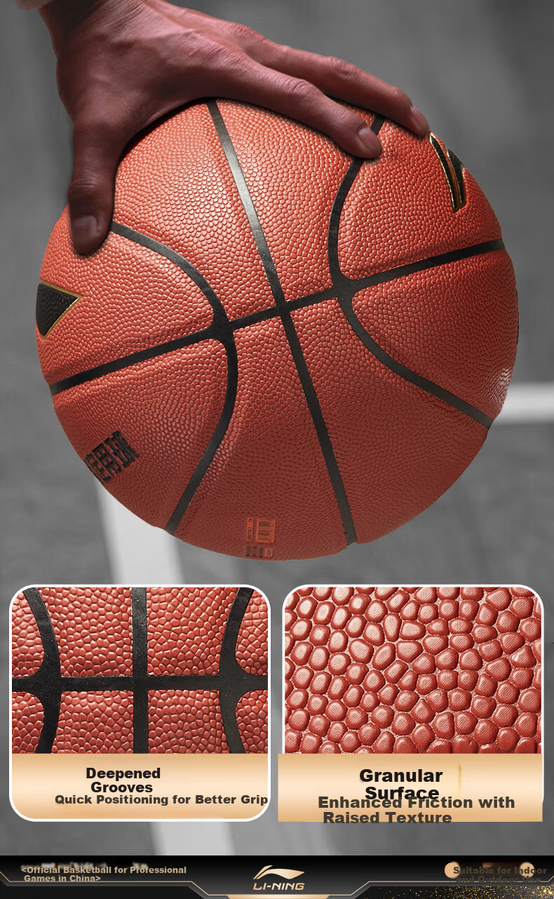 Li-Ning Basketball Adult Size 7 Junior High and Primary School Student Youth Exam Special Indoor Outdoor Non-Slip Training Size 7 Basketball 10