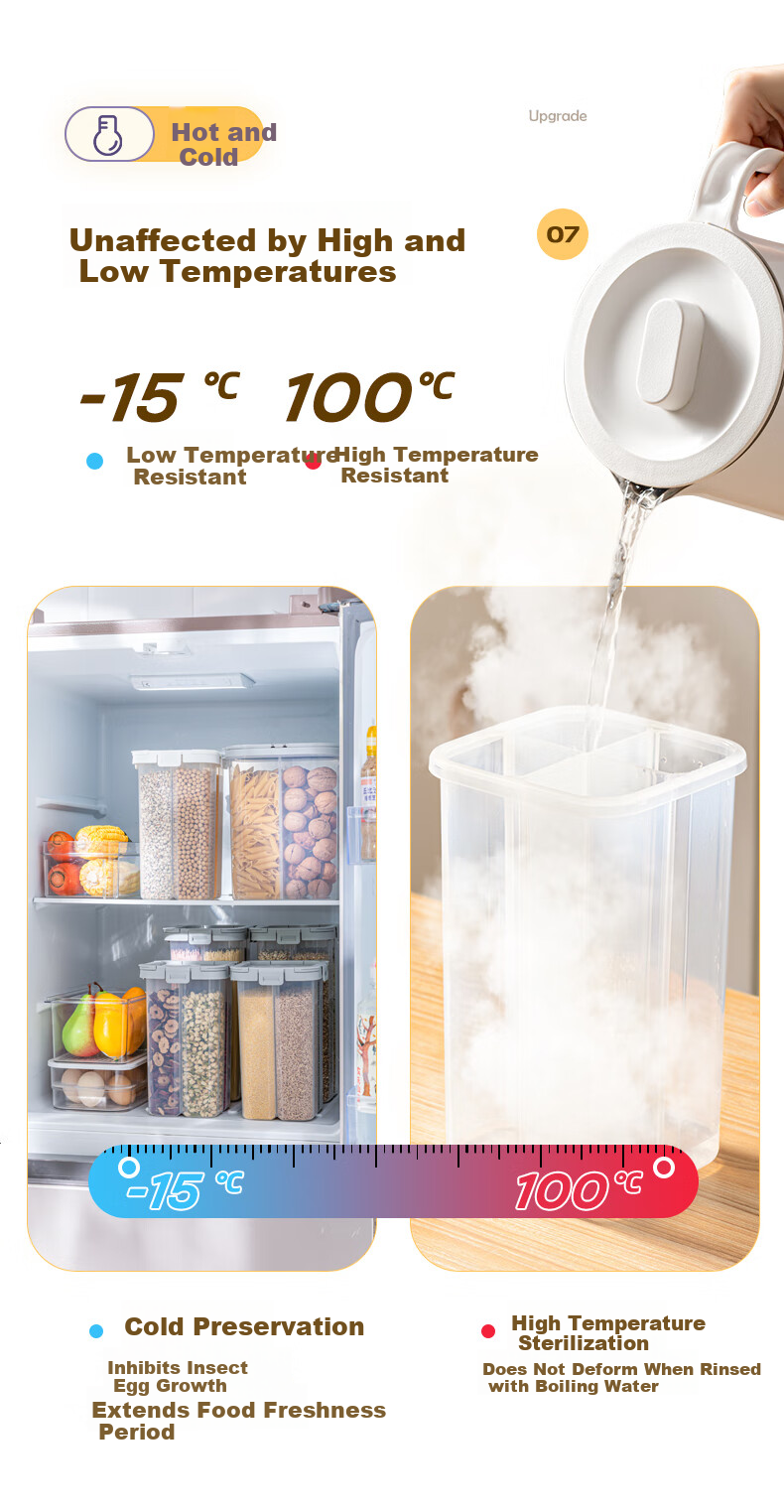 Taili Five-Grain Storage Box Sealed Jar Food-Grade Grain Rice Container Four-Compartment Cereal Bean Organizer 7