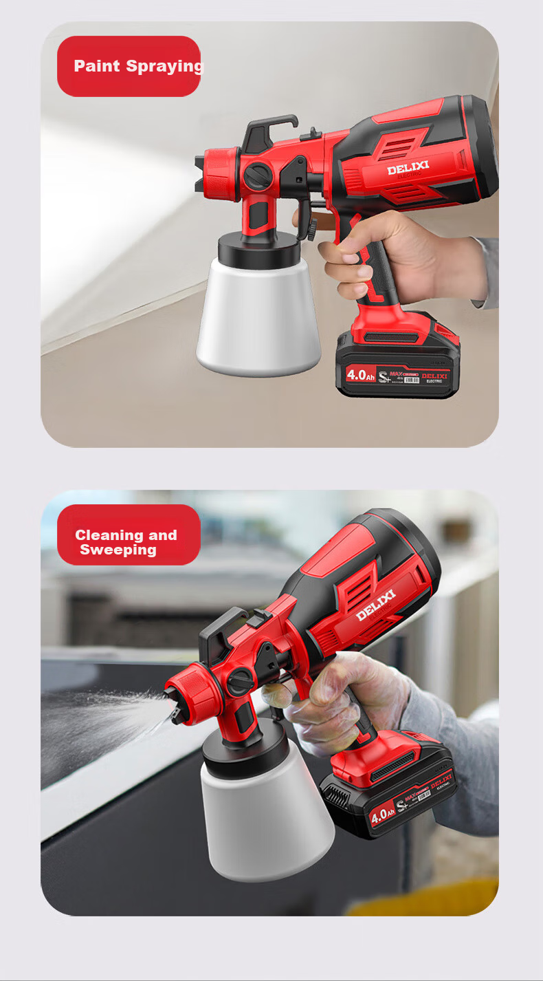 Delixi Electric 21V Electric Paint Sprayer Latex Paint Machine Oil Paint High Atomization 4.0 Single Battery Set 15