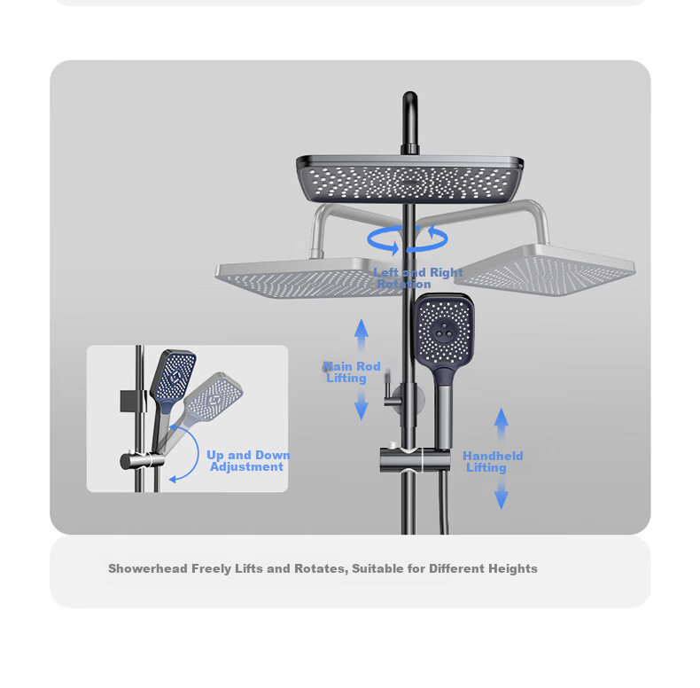 Micoe M3 Series Four-Function Piano Button Shower Set Household Bathroom Pressurized Shower Kit 18