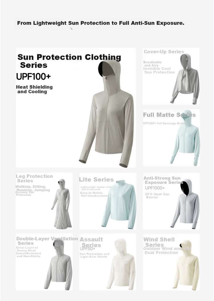 Beneunder Women's Sunscreen Jacket Spring Summer Cooling UV Protection New AL818 Light Cloud Blue 2XL 3
