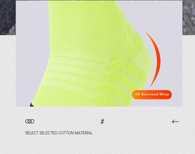 361° Feiran Sports Mid-Calf Socks Towel Bottom Breathable Running Long Socks White/3 Pairs One Size 6