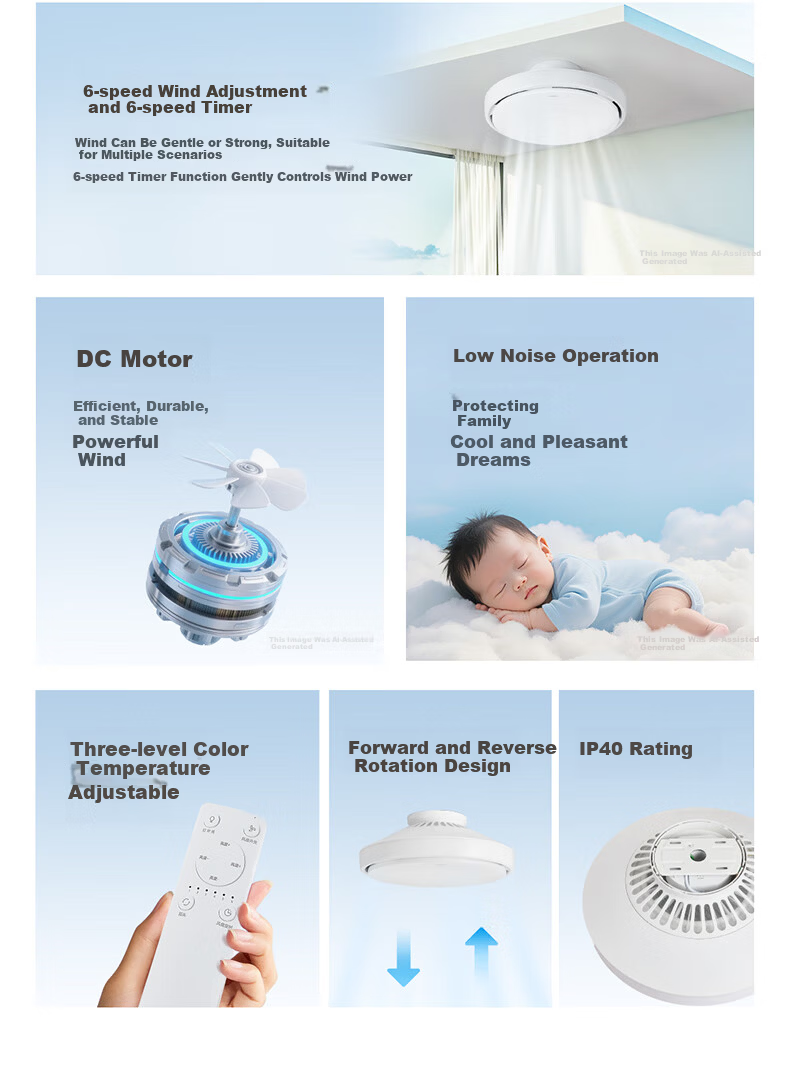 OPPLE Bladeless Fan Light Full Spectrum High CRI Low Noise LED Remote Control Dining Room Bedroom Chandelier Changfeng 3
