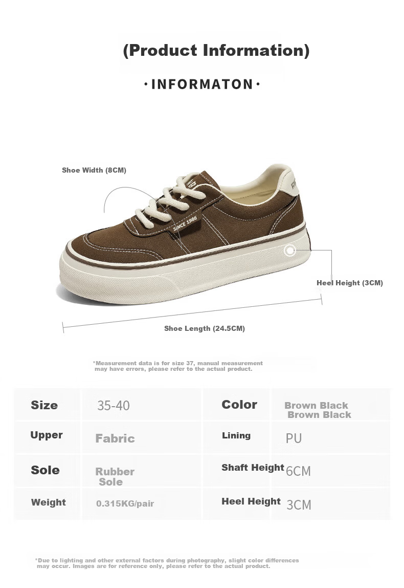 Renben Official Canvas Shoes for Women 2026 Spring Autumn Casual Breathable Sneakers Brown Size 36 2