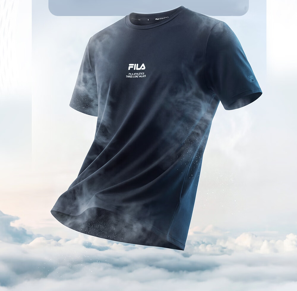FILA Official Men's Knitted Short Sleeve Shirt 2026 Summer Fitness Sports Basic Moisture-Wicking Quick-Dry T-Shirt 5