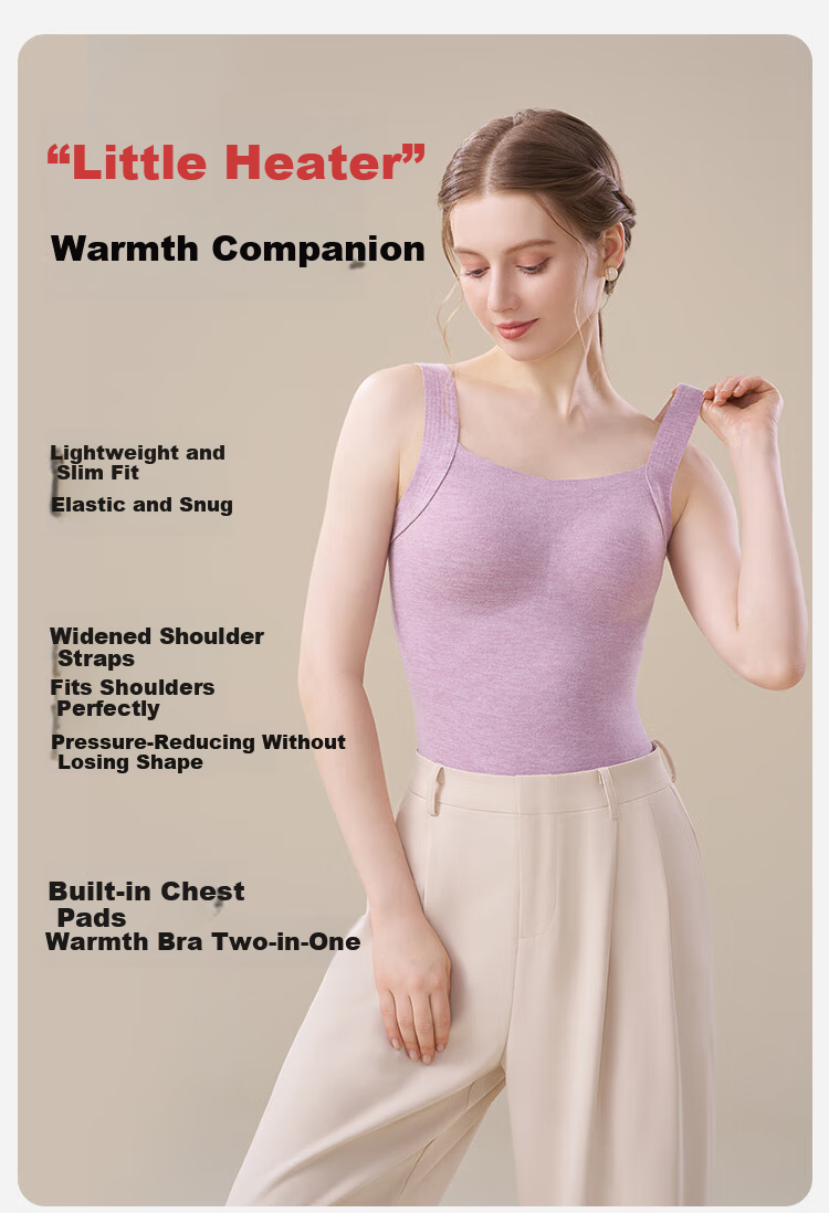 GUJIN Women's Thermal Vest Seamless Padded Innerwear Top Warm Underwear Coffee Color XL 3