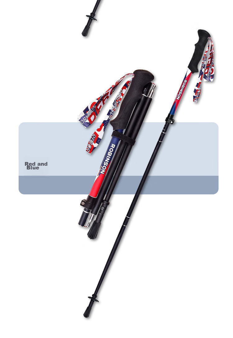 Lubinxun Carbon Fiber Trekking Pole, Quick-Open Folding, Ultra-Light Short Telescopic, Outdoor Hiking Pole for Men And Women, Trail Running And Hiking Stick, Golden Gray 3