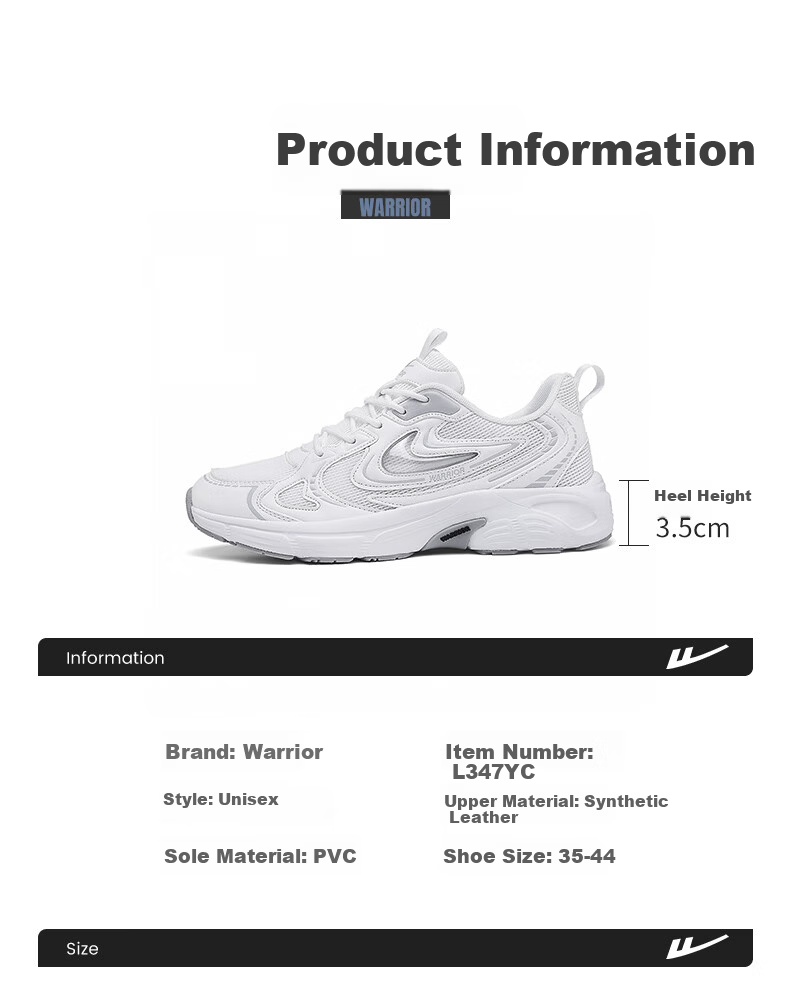Warrior Men's Spring Casual Sports Shoes 2026 New Men's Mesh Shoes White Gray Size 40 4