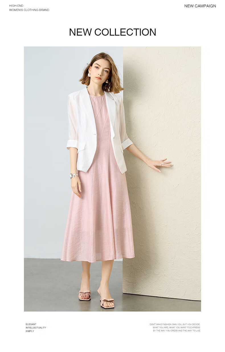 Yanyu Elegant Tencel Vest Dress for Women 2026 Summer Slim Waist Mature Long Dress Light Blue S 15