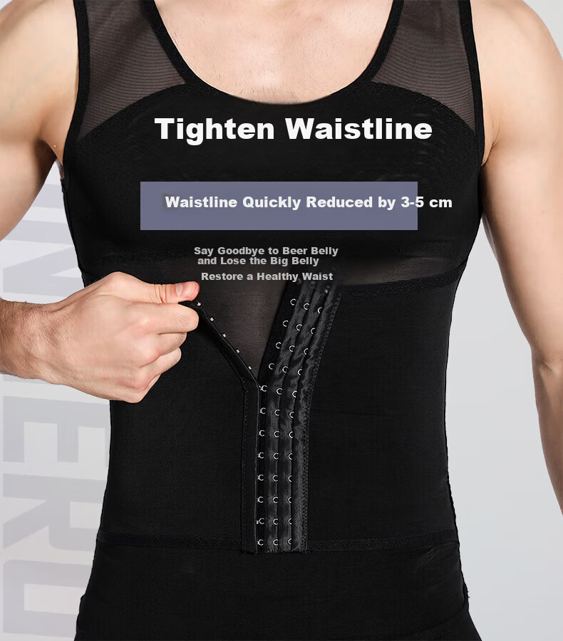 Langsha Men's Slimming Vest Ultra-Thin Abdomen Control Strong Chest Binder Invisible Body Shaper Tight Fit Slimming Top 6