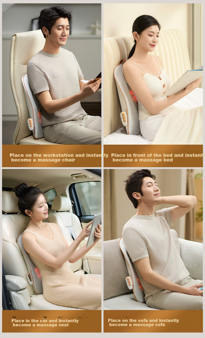 Ecomed German Back Massager Massage Cushion Waist Massager Neck Cervical Shoulder Office Massage Backrest Full Body Practical Birthday Gift for Parents Elders 21