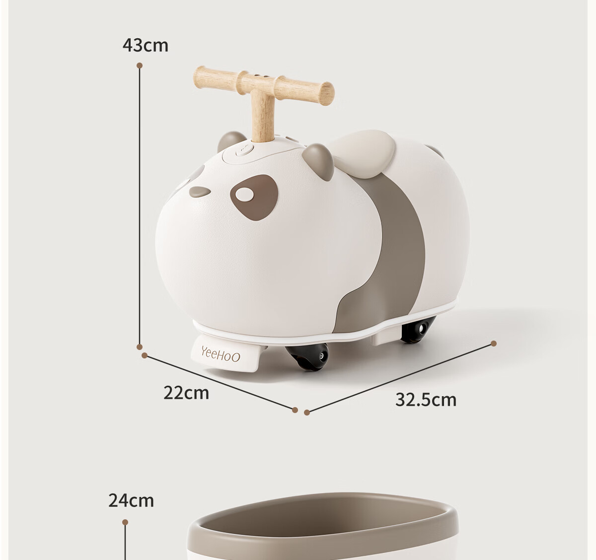 YEEHOO Panda Peanut Rocking Board Children's Twist Car 1-3 Years Old Baby Birthday Gift Rocking Horse Ride-On Car 4