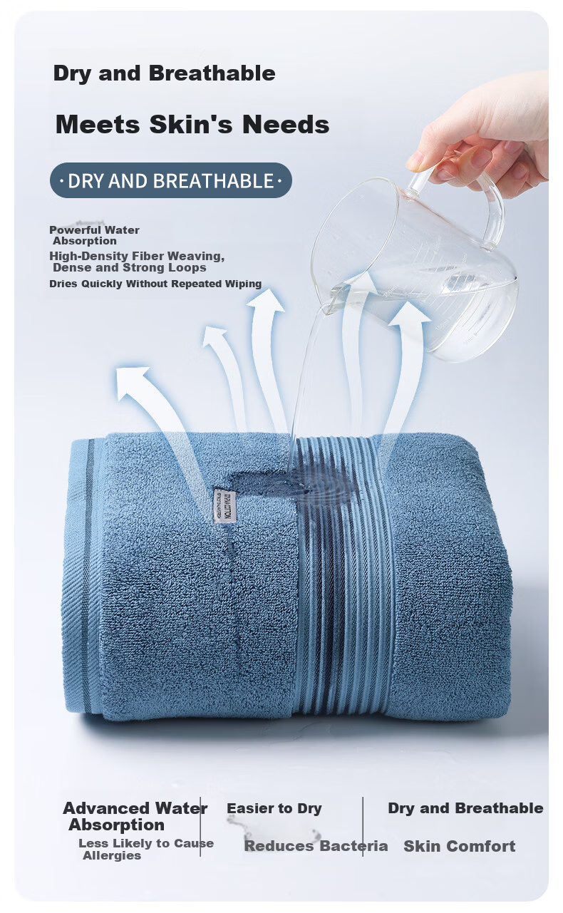 MINISO Grade 10 Antibacterial Absorbent Cotton Bath Towel Face Towel for Home Use Men Women 2025 New Light Brown 9