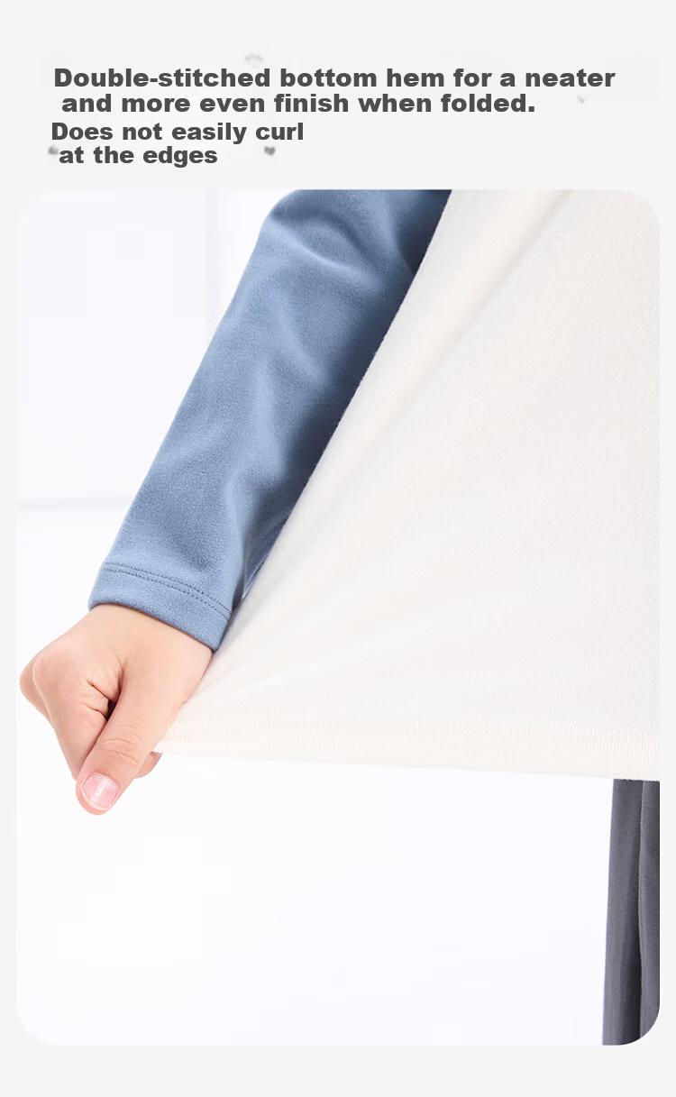 Jiusuiban Kids Thermal Underwear Boys Girls Autumn Winter Fleece Thickened Base Layer Top Stand Collar Long Sleeve Outerwear 9