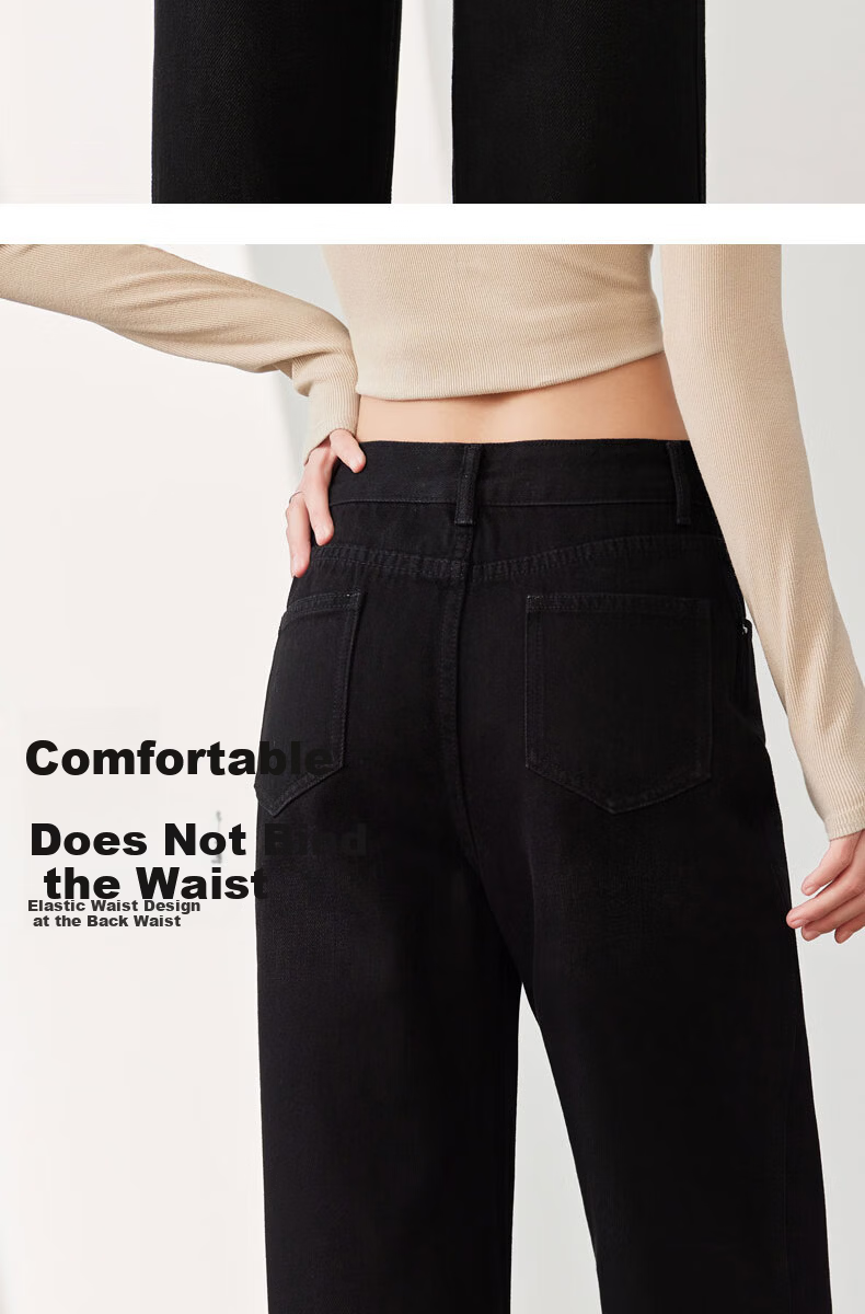 LangSha Straight-Leg Jeans for Women, Color-Fast High-Quality Spring And Autumn Long Pants, 2025 Loose Slim Wide-Leg Trousers 8