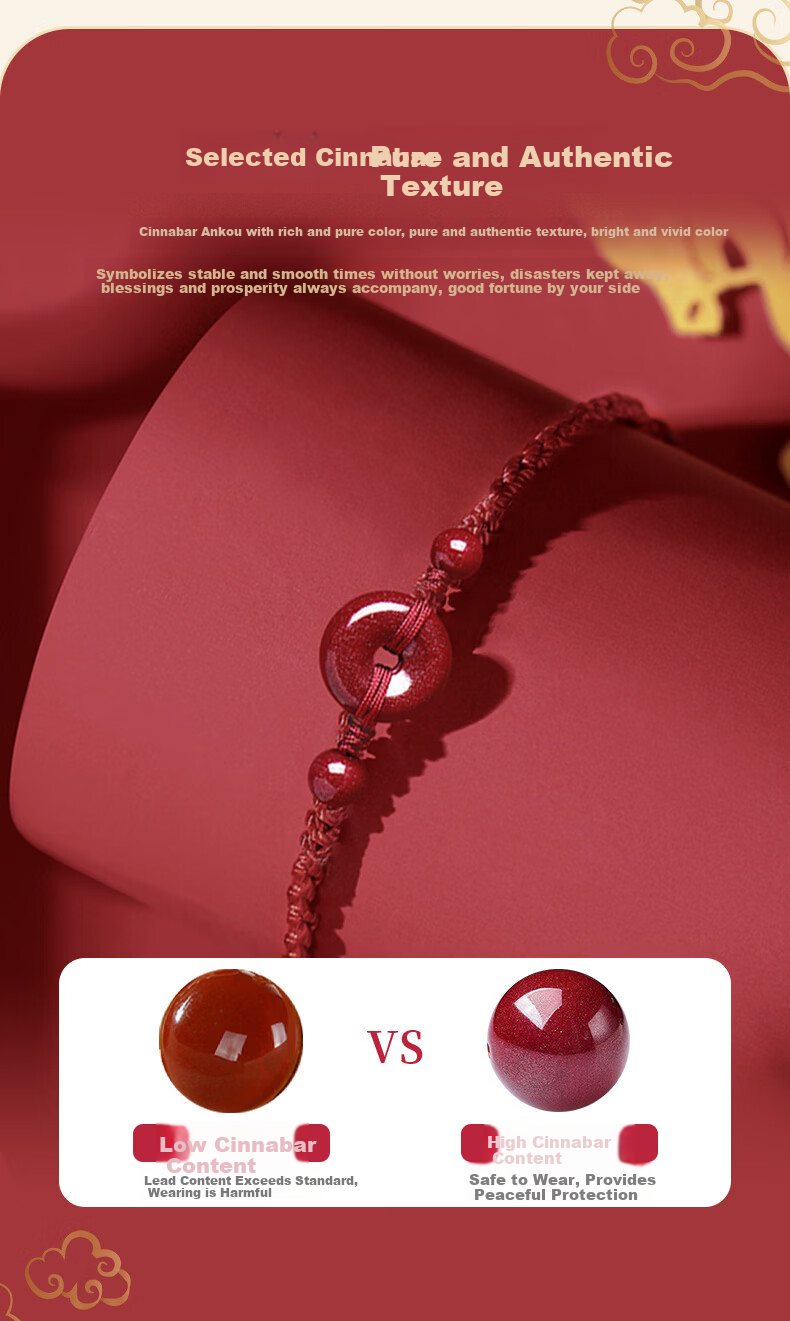 Benmingtang Year of the Horse Red String Bracelet for Women with Safety Buckle and Natural Cinnabar Beads Birthday Gift for Girlfriend Wife 5