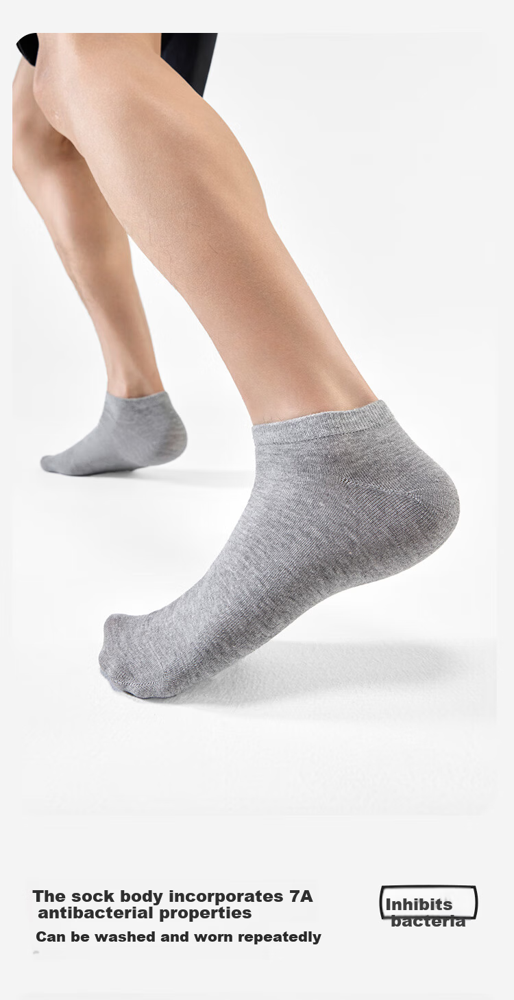 HLA Disposable Cotton Short Socks for Men and Women 7A Antibacterial Travel Daily Use No-Wash Sports Casual Low-Cut Socks 7 Pairs Pack 4