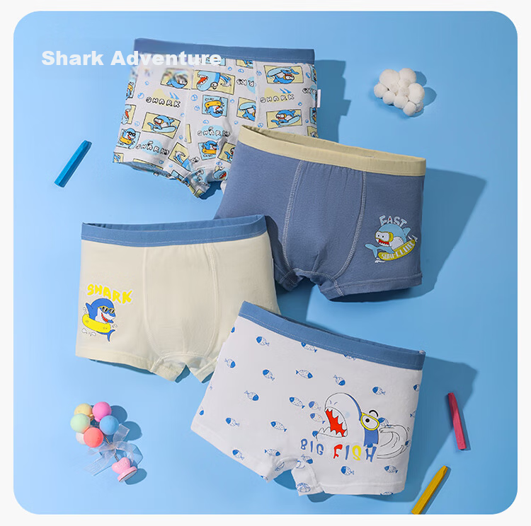 Hodo Boys' Cotton Breathable Antibacterial Boxer Briefs for Kids, 4-Pack 10