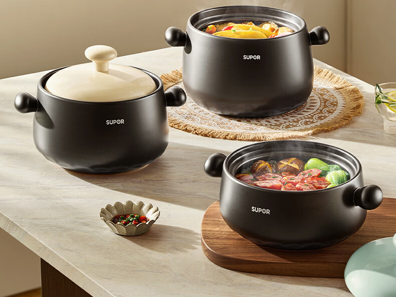 SUPOR Ceramic Casserole Pot for Soup And Stewing, New Health Pot, 4.5L Capacity, Heat-Resistant And Crack-Resistant 2