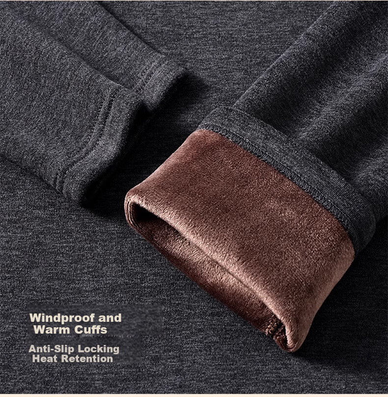 LangSha Men's Thermal Underwear Set Autumn Winter 26 New Thickened Fleece 7A Antibacterial German Velvet Heating Top and Bottom 11
