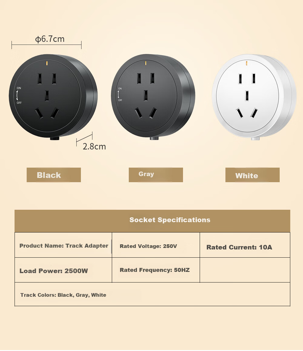 DELIXI Track Socket Fourth Generation Movable Wall-Mounted Power Strip [Upgraded] Black 0.8m Rail + 4 Sockets 11