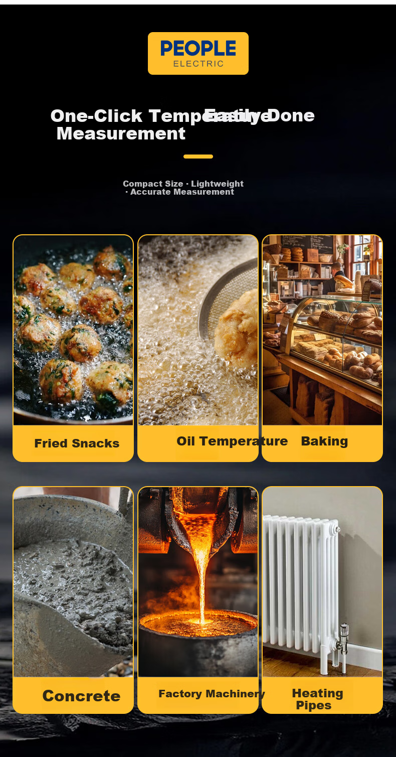 People Industrial Grade Infrared Thermometer High Precision Temperature Gun Water and Oil Temperature Gun -50~700℃ 4