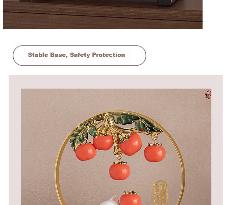 Heshengtang Auspicious Fortune Cat Treasure Bowl Ornament New Chinese Style Living Room Entrance Reception Opening Housewarming Gift Decoration 12