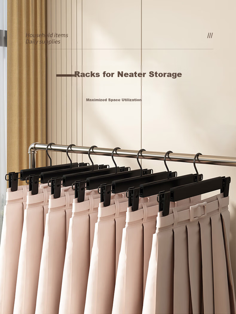 40,000 KM Pants Hanger Clips Non-Marking Non-Slip JK Skirt Clips for Home Wardrobe Storage 3
