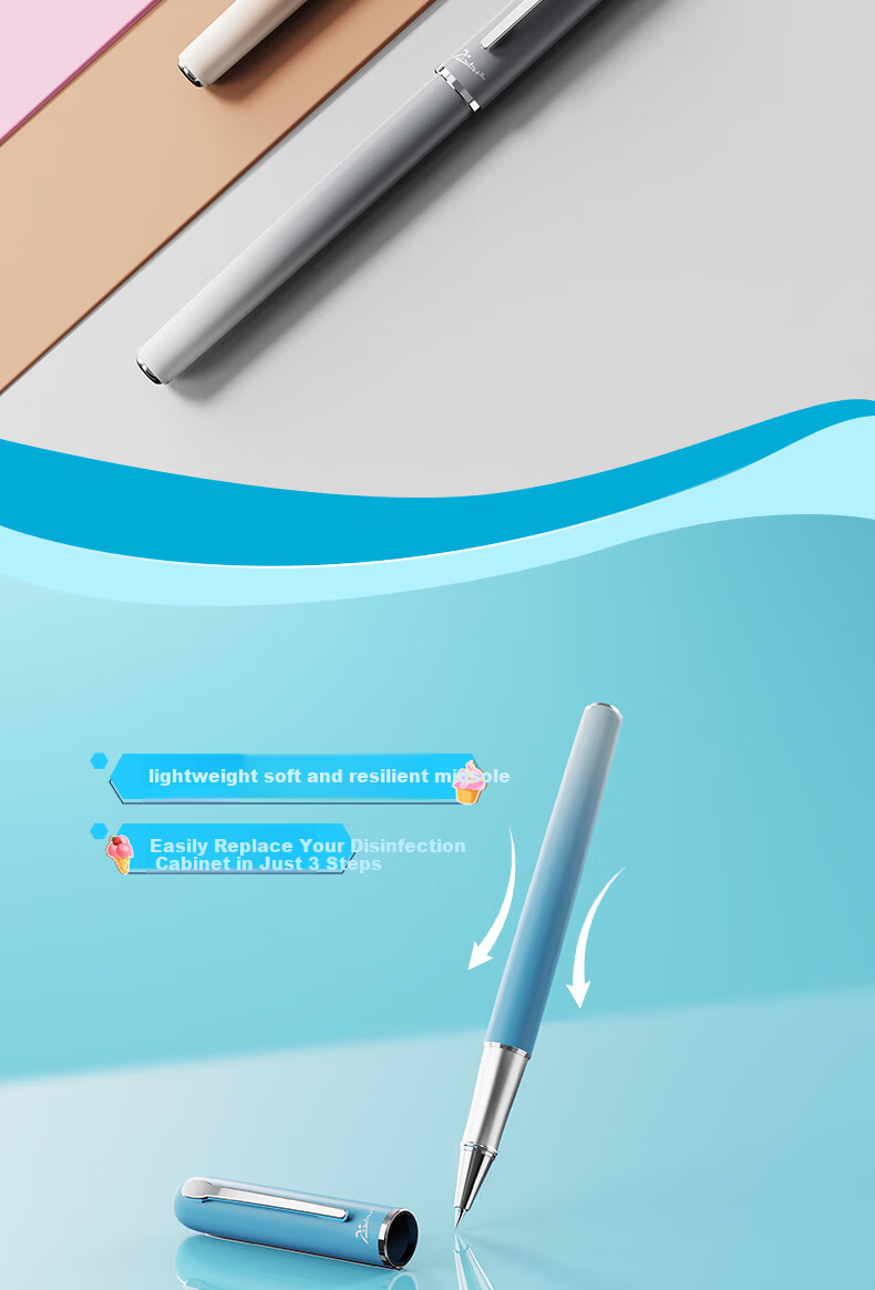 Pimio Ice Cream Series Ballpoint Pen Gift Box Set 0.5mm Gel Pen Sea Salt Blue 8