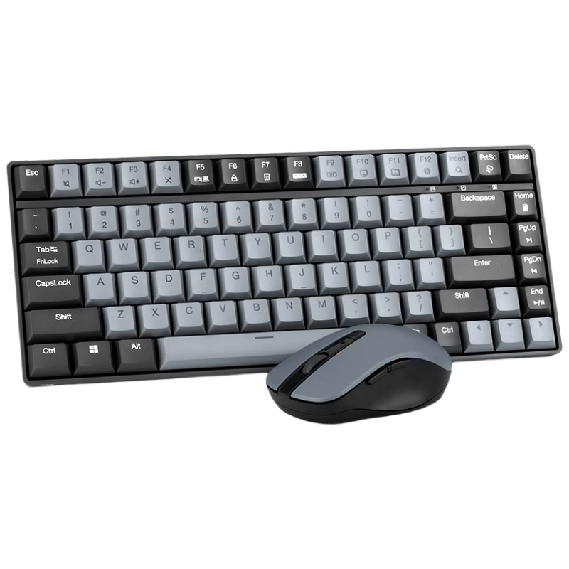 Lenovo Xiaoxin K1 Quiet Wireless Keyboard And Mouse Combo Set with Dual Color Keycaps And Multiple Quick Keys, Jelly Touch Mechanical Rebound, 3-Level DPI, Windows Compatible, Twilight Gray