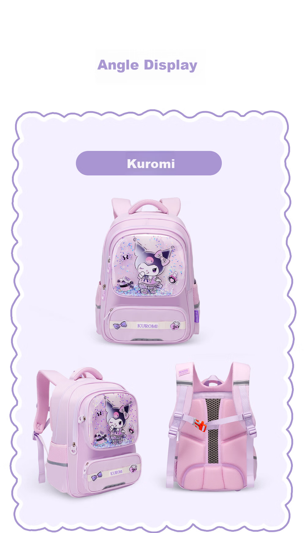 Sunshine 8 O'clock Sanrio My Melody Children's Backpack Primary School Student Boys Girls Ergonomic Lightweight Grade 4-6 Shoulder Bag 10