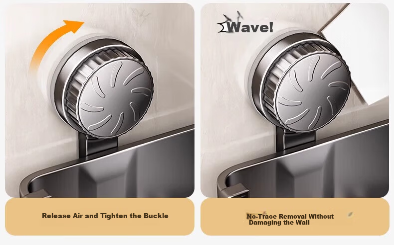 MUYA Bathroom Suction Cup Corner Shelf No-Drill Wall-Mounted Toilet Washbasin Storage Rack 3