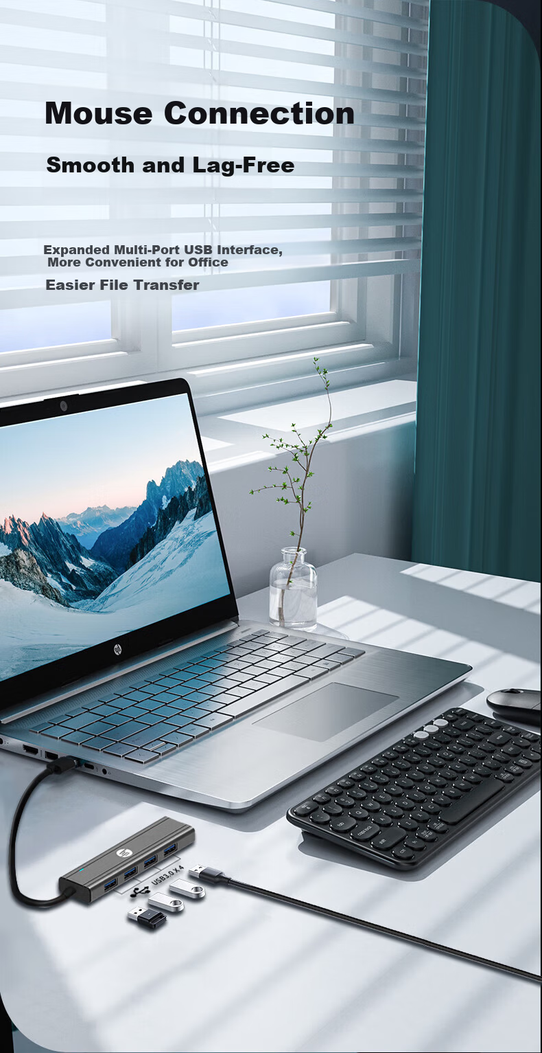 HP Type-C Docking Station USB Hub PD 100W HDMI Ethernet Adapter Card Reader Compatible with Apple MacBook Air Huawei Lenovo Laptops 6