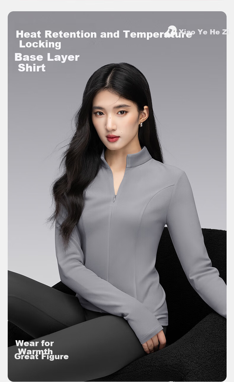 Onoko Half-Zip Base Layer Top Autumn Winter Slim Fit Mock Neck Long Sleeve White T-Shirt 2025 New Arrival 1
