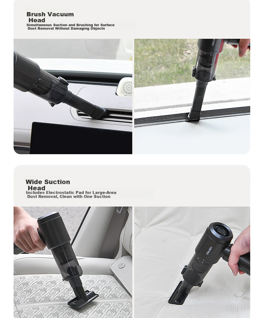 Deli Car Vacuum Cleaner High Suction Handheld Blower and Vacuum Wireless Powerful Portable Outdoor Car and Home Use 13