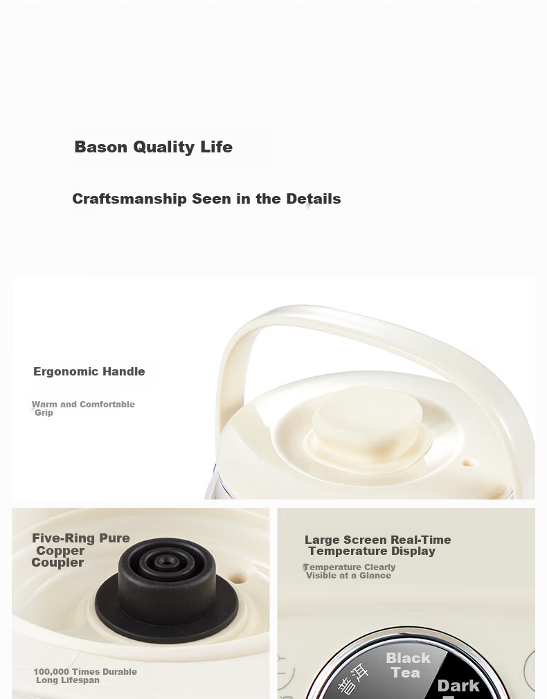 BASSENS Titanium Tea Cooker Health Pot Full Glass Tea Extractor High-End Steam Spray Tea Kettle Tea Beverage Machine Steamer Multifunctional Home Office BS-C1 27