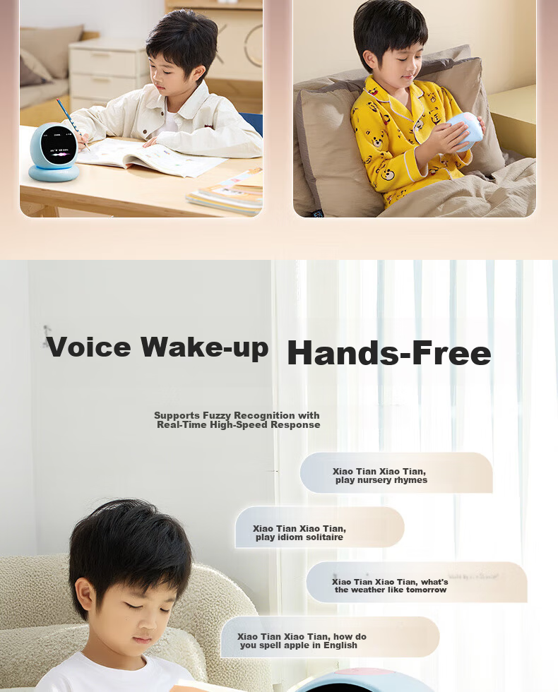 Wanhuo 61 Children's Day Gift for Girls High-End Birthday Gift Smart Alarm Clock 2026 New Student Wake-Up Device Bean Bag AI Learning Robot Time Manager 16