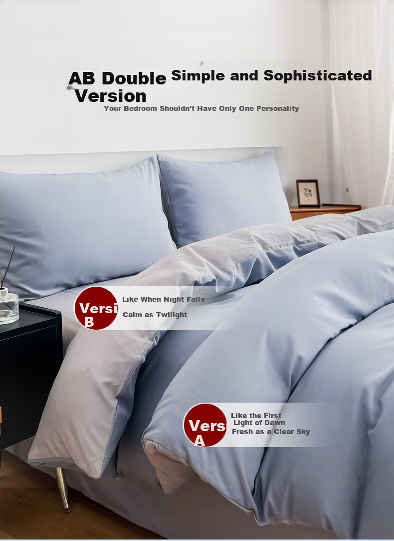 CROWN 60S Pure Cotton Duvet Cover 200x230cm Single Piece Class A 100% Cotton Student Dormitory Bedding for 1.5m Bed Sheet and Duvet Cover 3