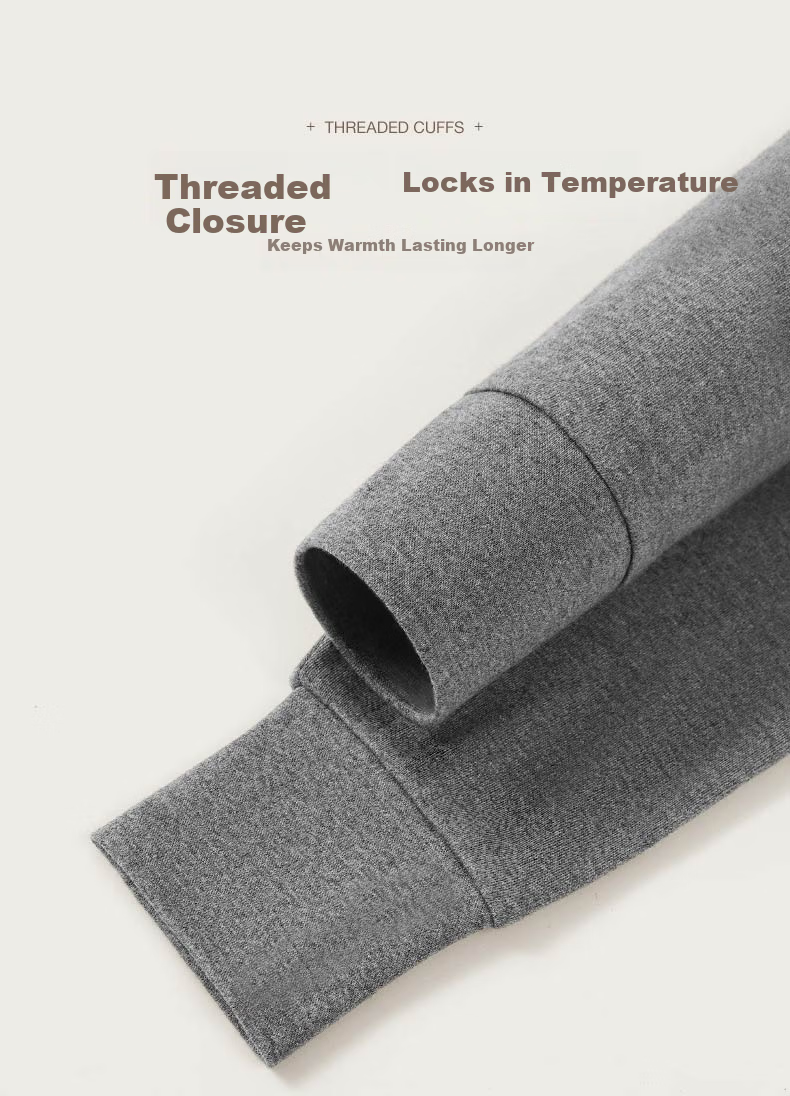 LangSha Men's Autumn Cotton Mid-Neck Windproof Top Thin Pure Cotton Thermal Underwear Invisible Base Layer 12