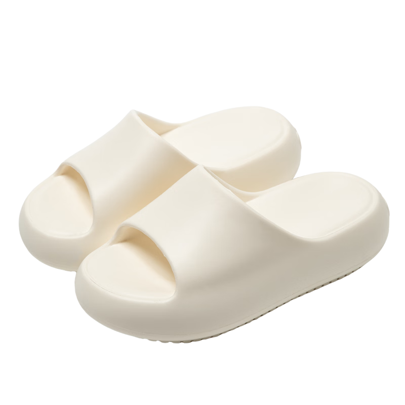 Puxi Women's Summer Slippers Thick Sole Comfortable Indoor Outdoor Anti-Slip Odor-Resistant White Size 37-38