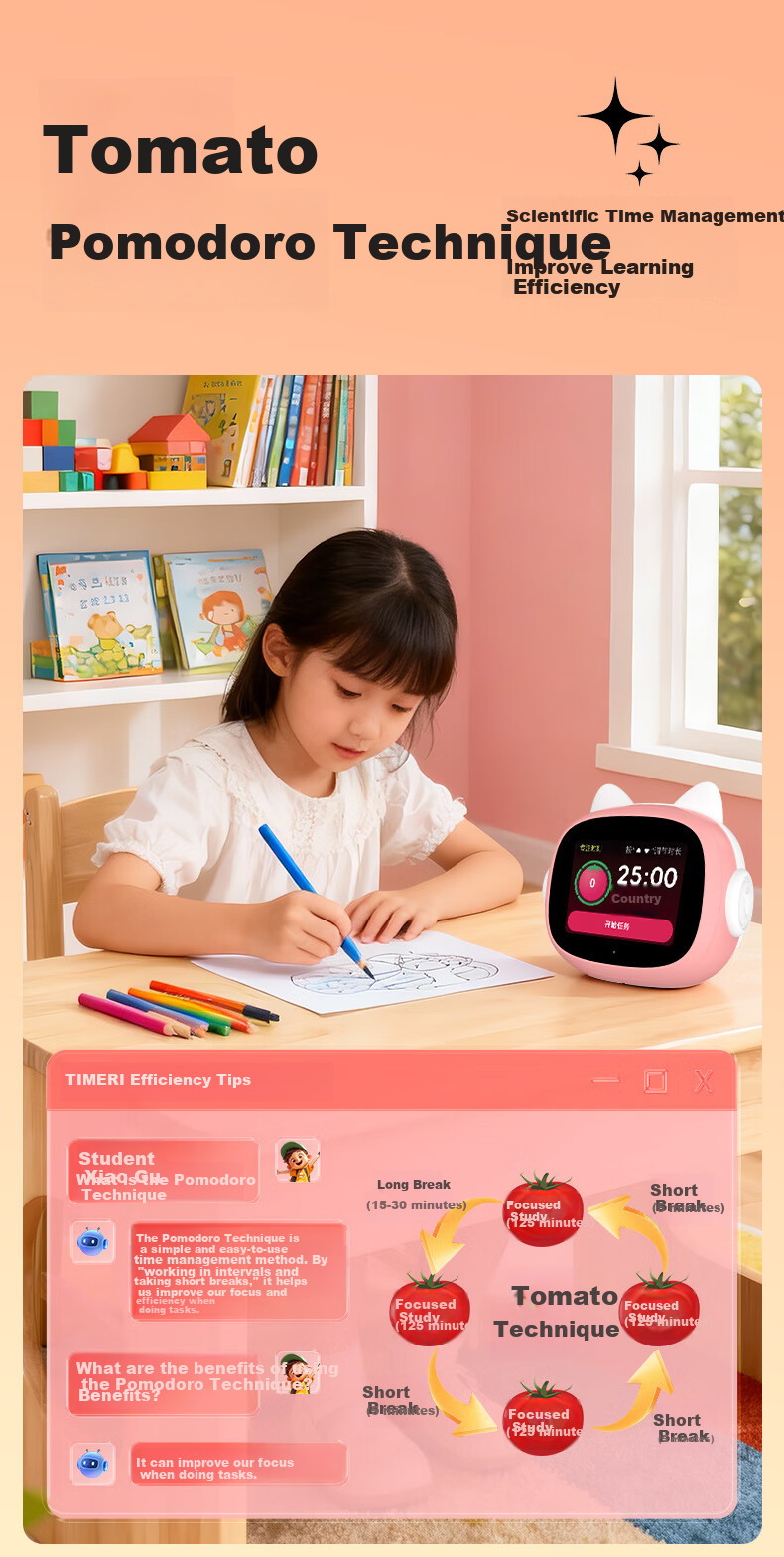 Wenquxing N6ai Smart Alarm Clock Synchronized Textbook Voice Interactive Time Treasure Robot Children's Educational Learning Student Time Management for Ages 3-15 Boys Girls Birthday Gift 8