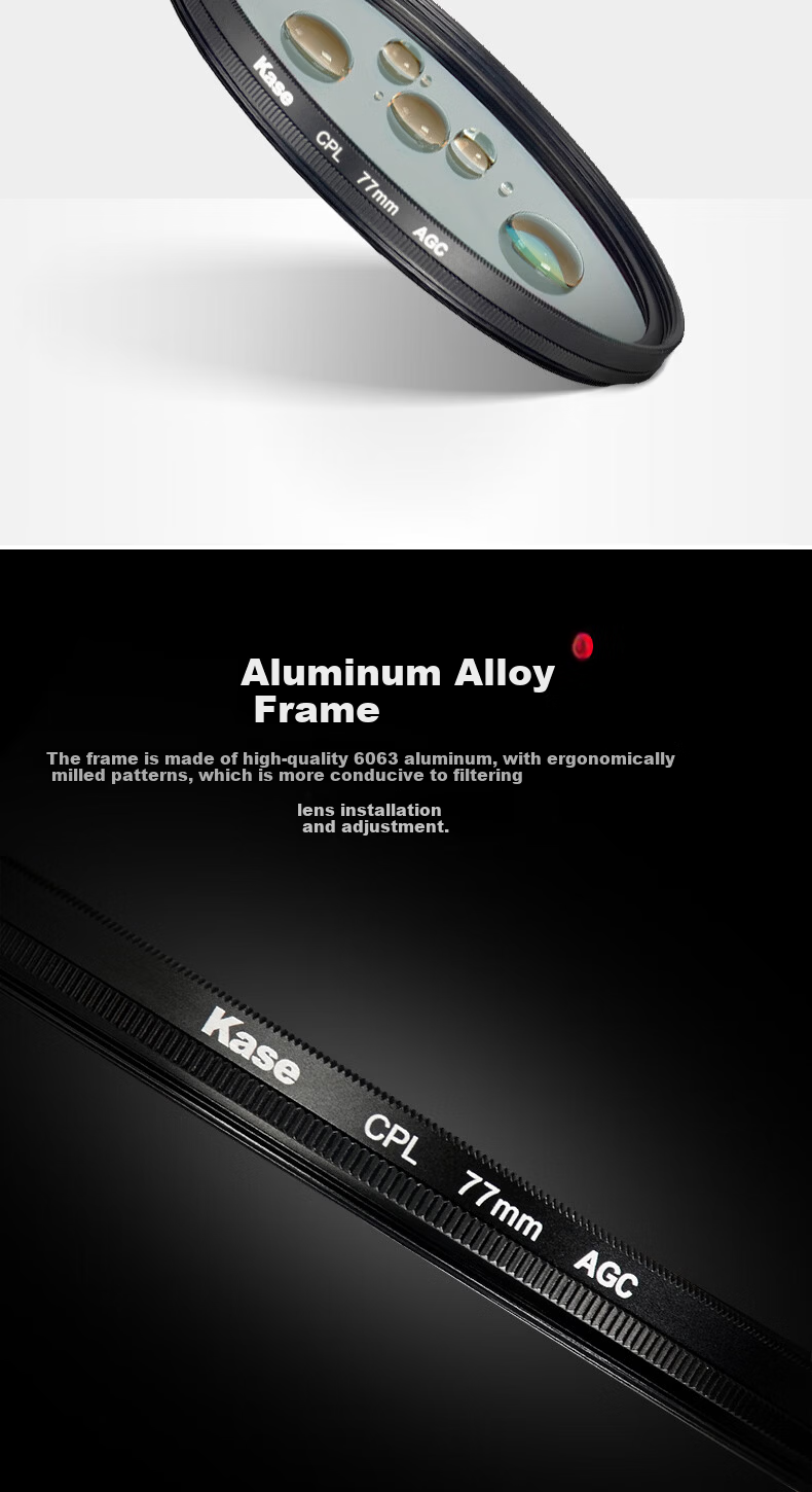 Kase CPL Polarizing Filter Third Generation, CPL III 62mm, Polarizer, Light-Filtering Lens, High Clarity, High Transparency, Low Reflection, Eliminates Glare, Increases Saturatio 5