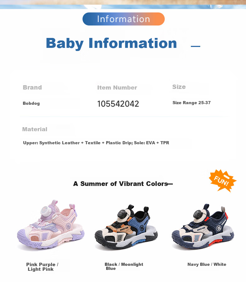BOBDOG Girls Summer Sports Sandals Toddler Closed-Toe Beach Shoes 105542042 Pink Purple/Light Pink Size 27 1
