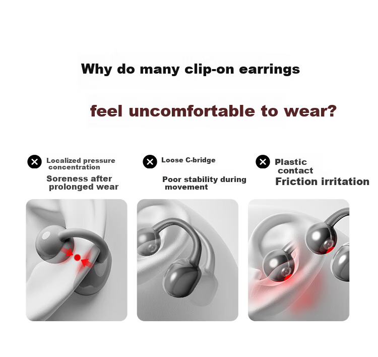 Linklike Ergonomic Certified Bluetooth Ear Clip-On Earphones 2026 Latest Model for Women Comfortable Long Wear Running 3