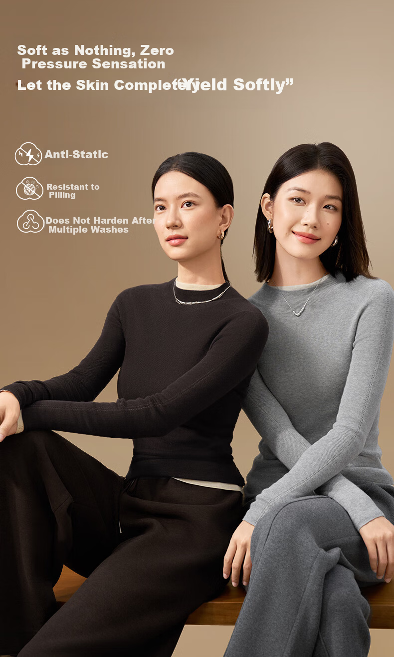 PurCotton Guo Jingjing Recommended Seamless Zero-Feel 100% Long-Staple Cotton Anti-Static Soft Cotton Sweater 15