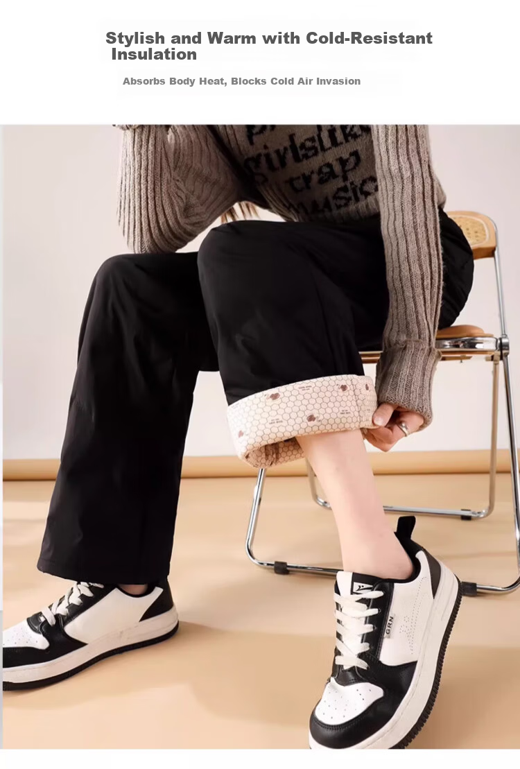 Langsha Straight-Leg 90% White Duck Down Women's Long Pants 2026 Autumn Winter Wide-Leg Fleece-Lined Thickened Warm Fashion Cotton Pants 4
