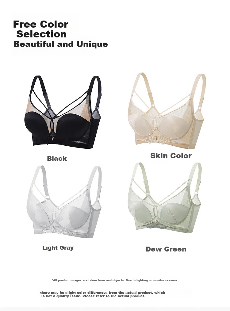 Ordifen Women's Breathable Deep V Small Bust Mango Cup Soft Underwire Push-Up Side Support Bra XBHA18 26