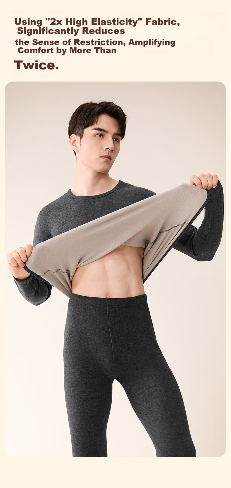 Fenteng Women's Thermal Underwear Set with Wool and Silk, 2025 New Long Sleeve Base Layer for Couples 21